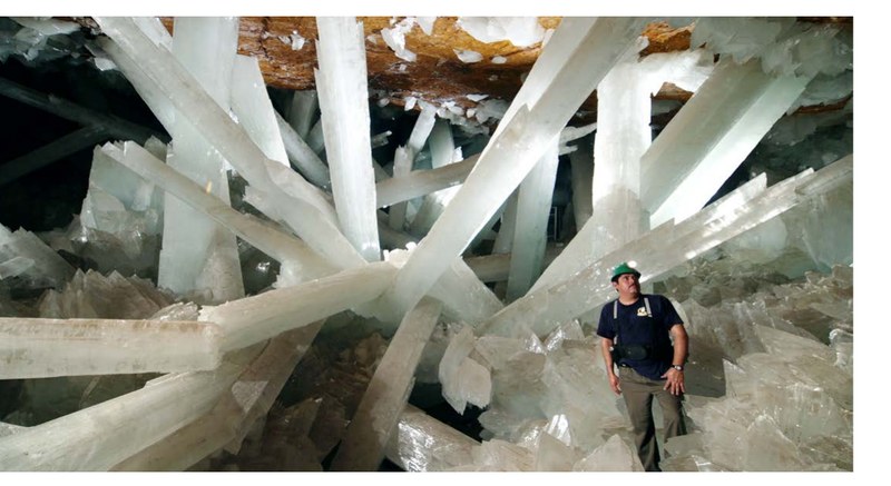 Cave with big crystals